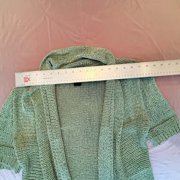 Lafayette 148 Green Short Sleeve Open Cardigan Sweater Size Small MSRP $598 - Picture 6 of 7